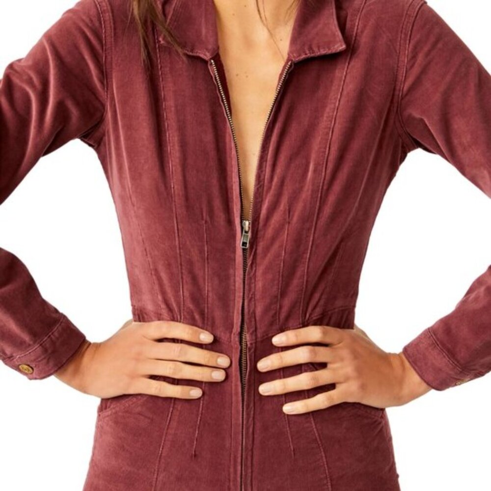 NEW FREE PEOPLE We The Free Cordovan Jayde Cord Flare Jumpsuit - Picture 4 of 9
